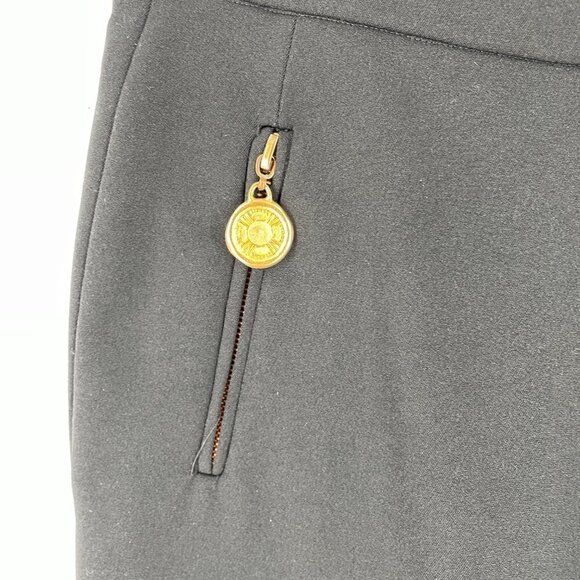 Donna Karan Vintage 80s Black Stirrup Stretch Pants Gold Logo Zip Pulls Small - Picture 7 of 12